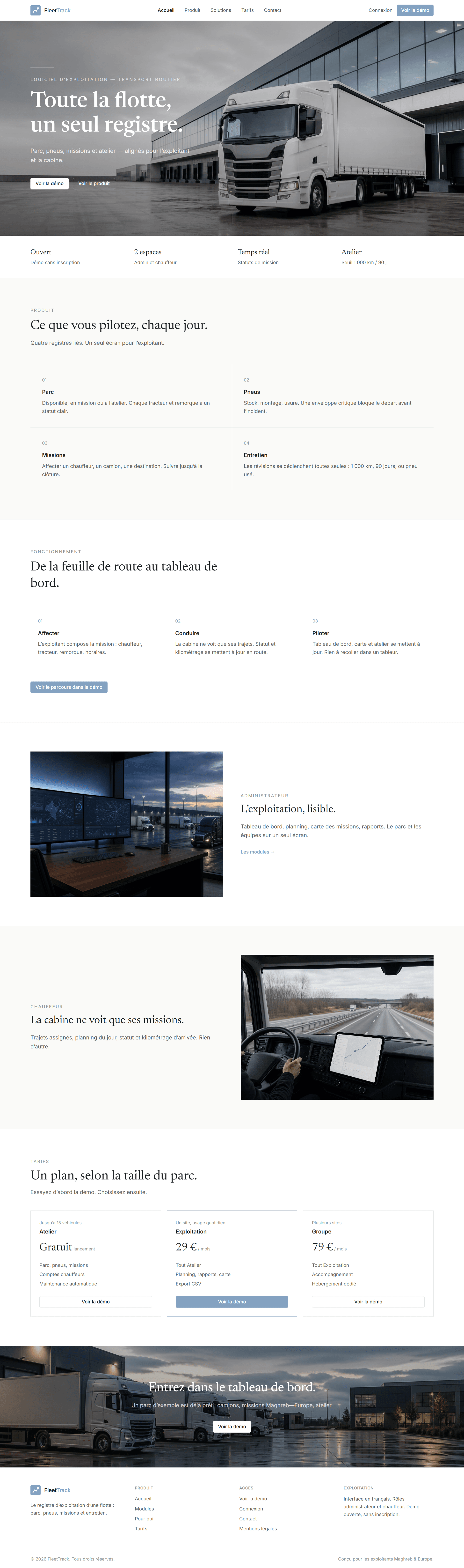 FleetTrack marketing home