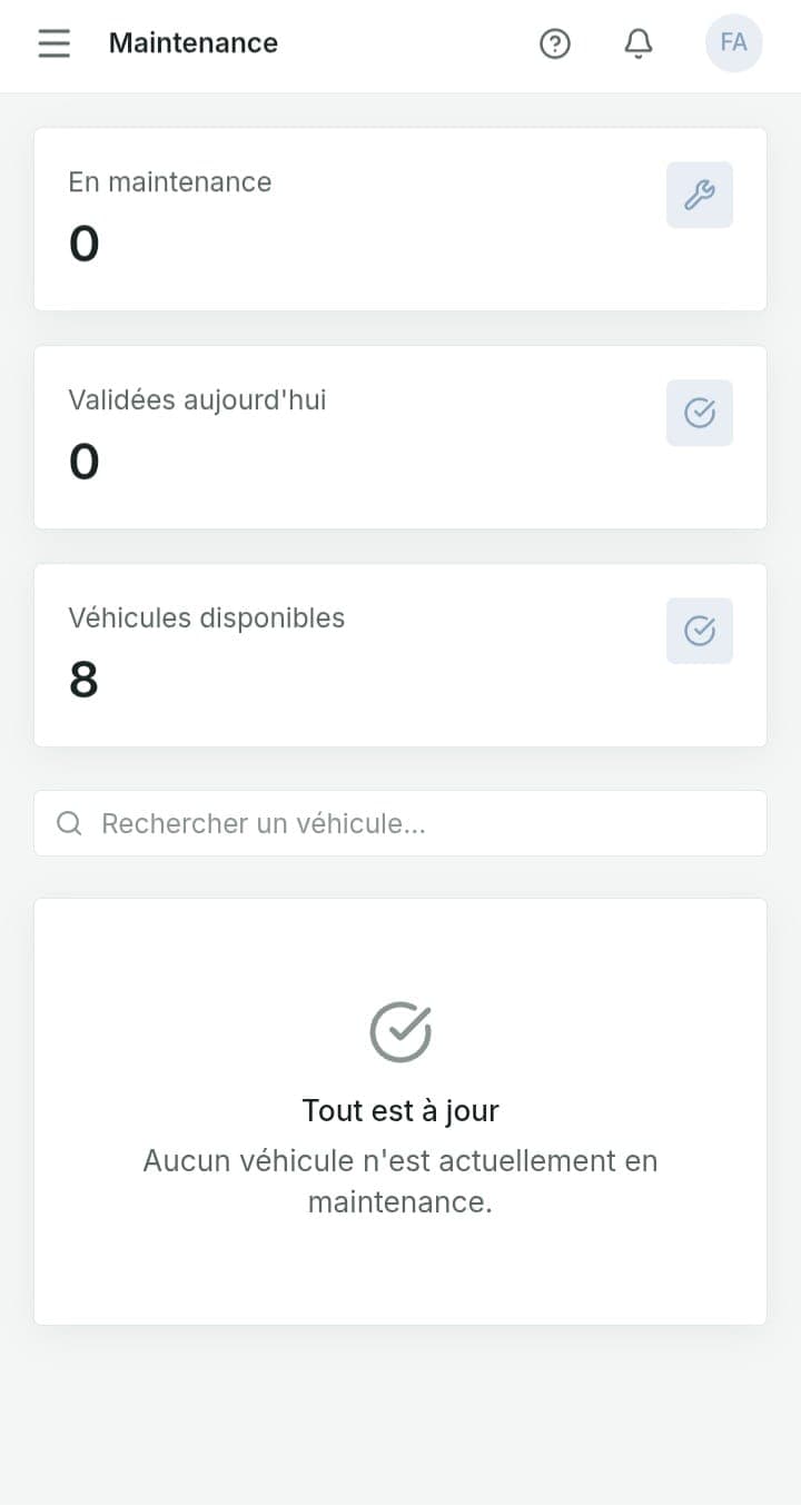 FleetTrack maintenance on mobile