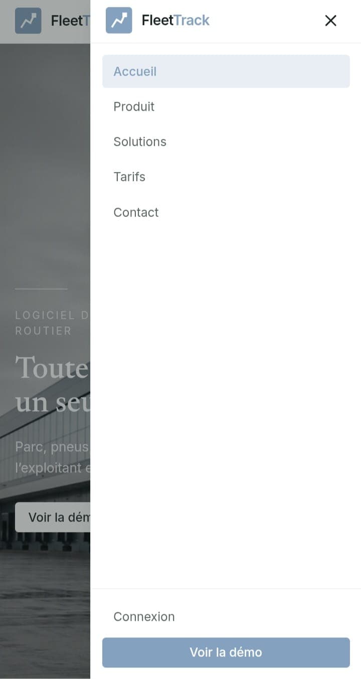 FleetTrack mobile home navigation