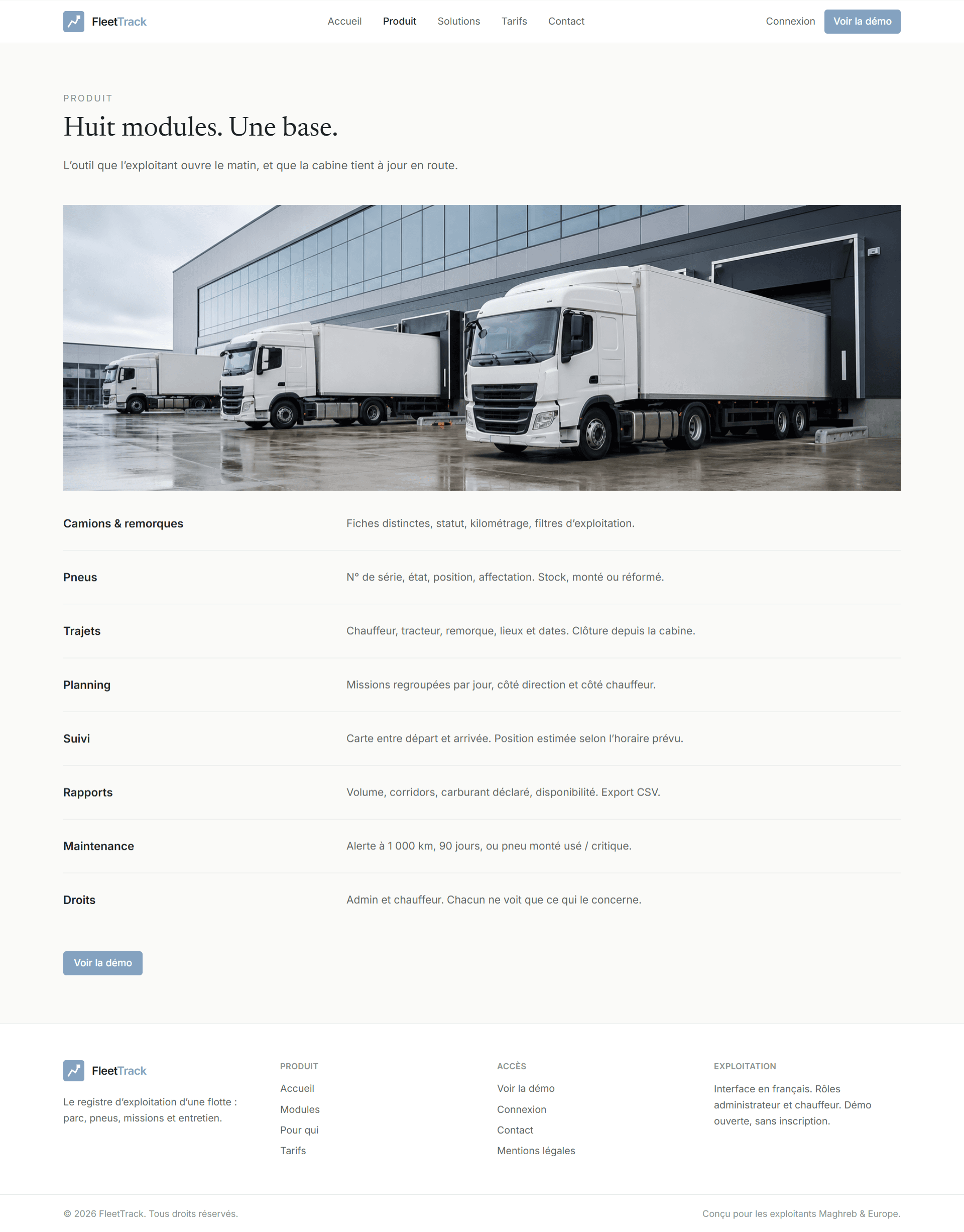 FleetTrack product modules
